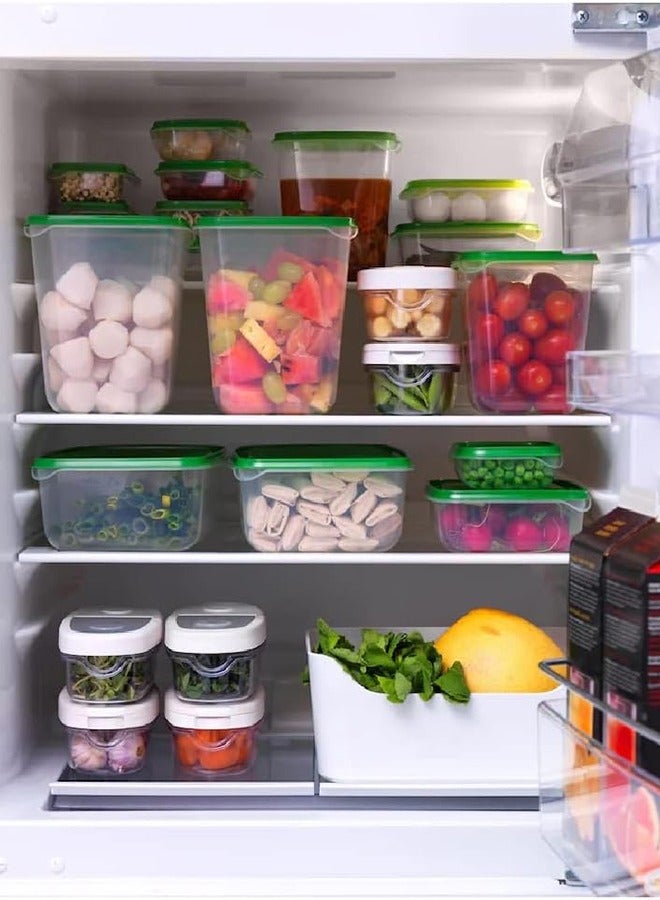 Pruta Food Container Boxes with Lid Set of 17 Clear/Green Microwave Freezer Dishwasher Safe - Image 4
