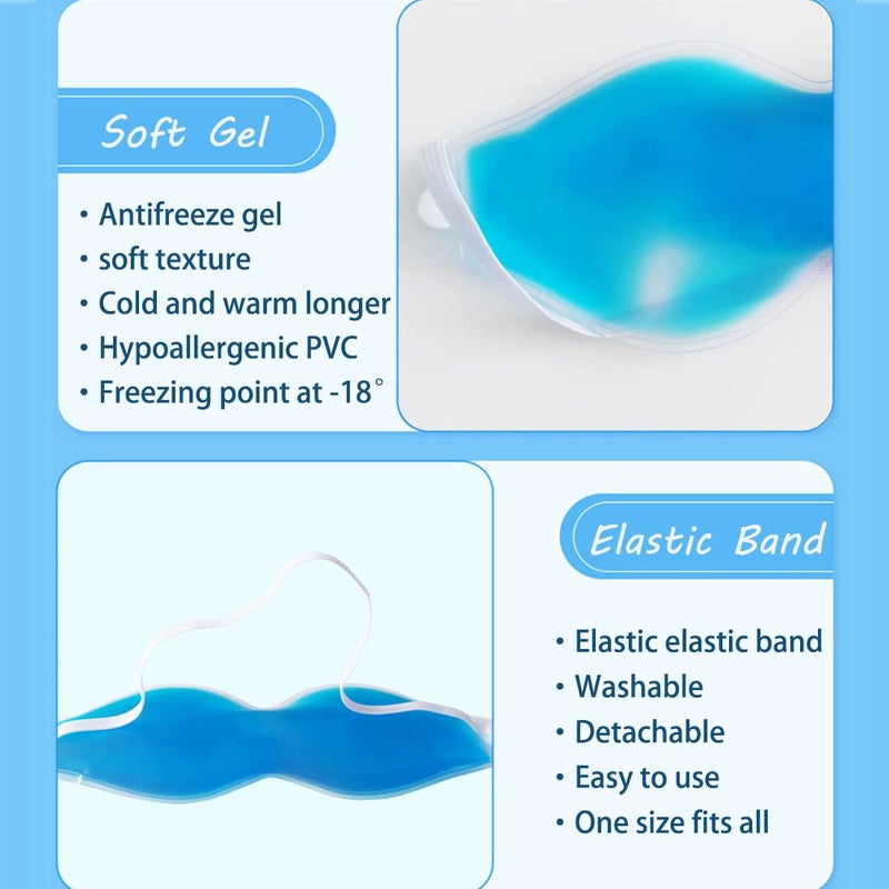 coldchill Cooling Eye Mask, Reusable Cold Eye Mask for Hot Cold Treatment for Eye Strain, Eye Swelling, Eye Redness, Puffy Eyes, Dark Circles, Smooth Fine Lines, and Eye Recover Surgery. 2 Packs (Blue) - Image 2