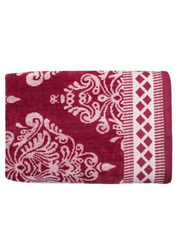 DUKE BURSA Yarn dyed bath towel - 70 Cm x 140 Cm, Soft Towel 520 GSM, 100% Cotton (CRANBERRY). - Image 1