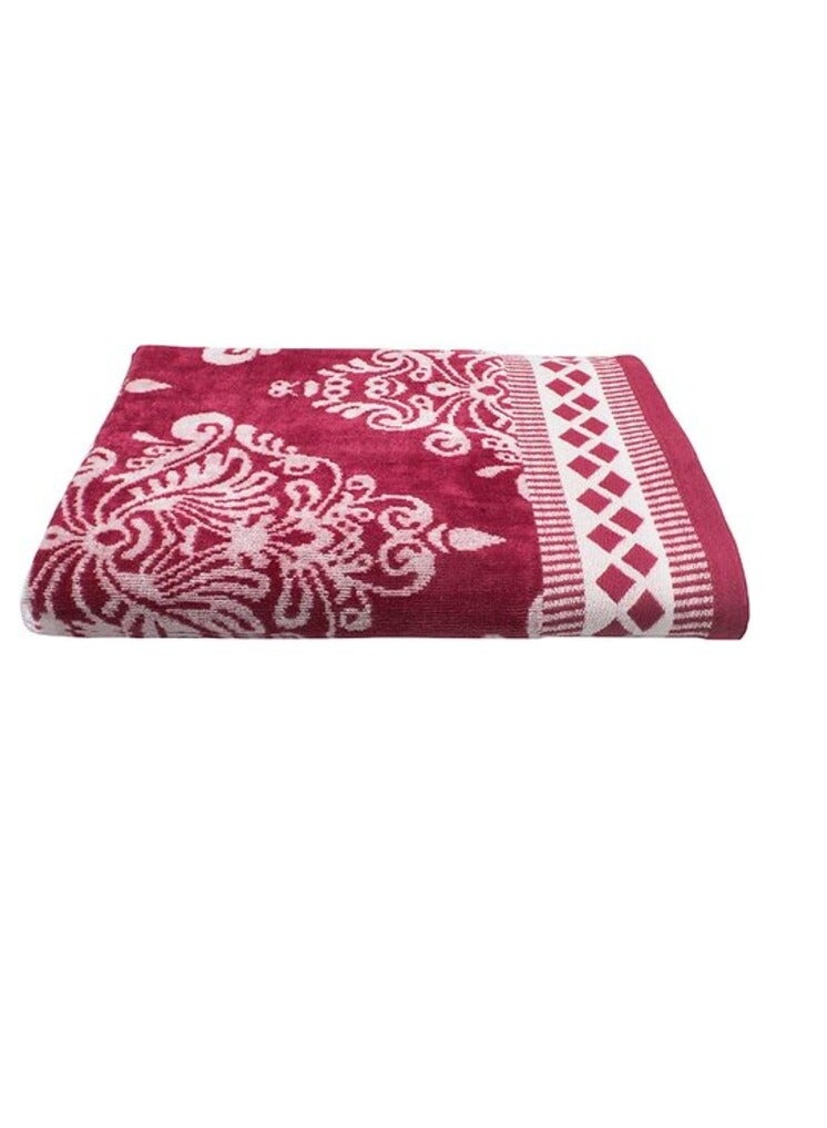 DUKE BURSA Yarn dyed bath towel - 70 Cm x 140 Cm, Soft Towel 520 GSM, 100% Cotton (CRANBERRY). - Image 2