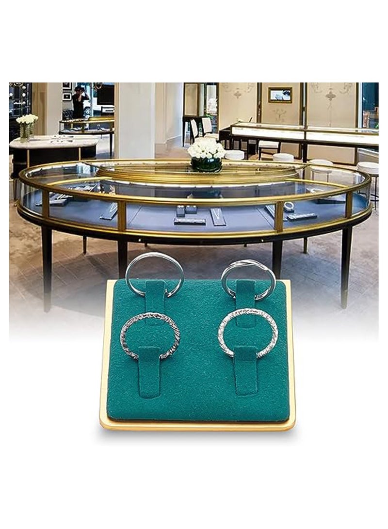 Small Felt Ring Holder Display - Gold Ring Jewelry Earring Necklace Bracelet Stand Organizer (Green Velvet Ring Holder) - Image 3