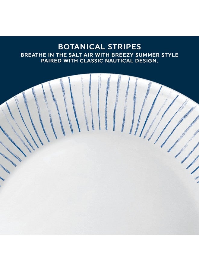 Corelle 6-Piece 10.25" Vitrelle Glass Dinner Plates, Lightweight, Chip/Scratch Resistant - Botanical Stripes - Image 3