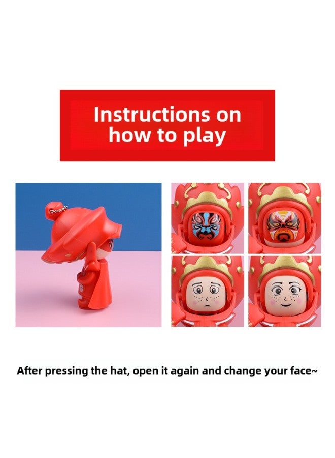 Face-changing Doll Sichuan Opera Peking Opera Face-changing Fun Keychain Doll Tourist Souvenir Children's Toys Wholesale-Color:Four-color Face-changing (random Color) 480/box In Bag - Image 4