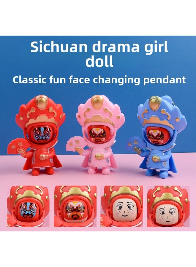 Face-changing Doll Sichuan Opera Peking Opera Face-changing Fun Keychain Doll Tourist Souvenir Children's Toys Wholesale-Color:Four-color Face-changing (random Color) 480/box In Bag - Image 2