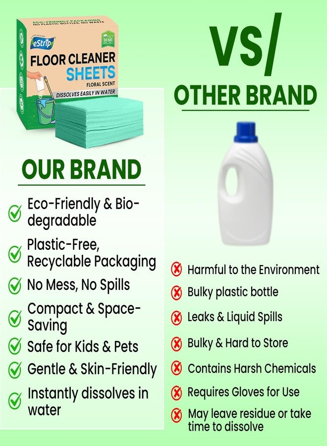 eStrip Floor Cleaner Sheets - 30 Sheets | Alternative to Liquid Cleaner for All Floor Types | Natural Floor Cleaner, Biodegradable & Fast-Dissolving | Plant-Based | No Harsh Chemicals | Eco-Friendly - Image 5