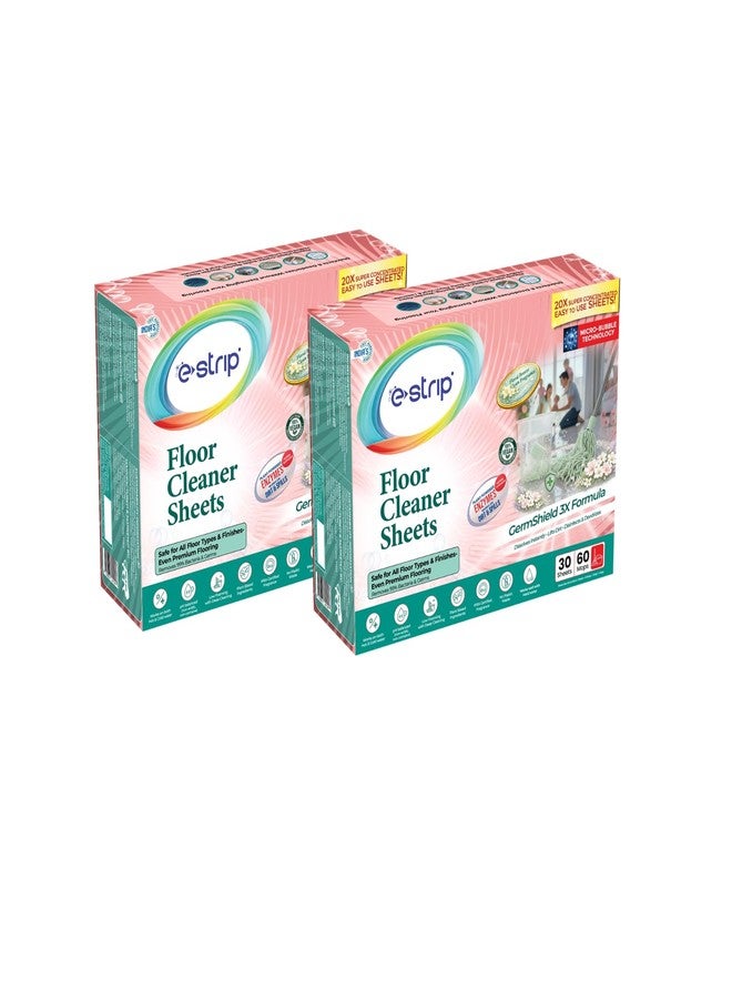 eStrip Floor Cleaner Sheets - 30 Sheets | Alternative to Liquid Cleaner for All Floor Types | Natural Floor Cleaner, Biodegradable & Fast-Dissolving | Plant-Based | No Harsh Chemicals | Eco-Friendly - Image 1