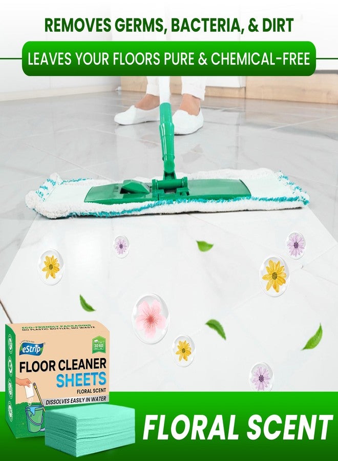 eStrip Floor Cleaner Sheets - 30 Sheets | Alternative to Liquid Cleaner for All Floor Types | Natural Floor Cleaner, Biodegradable & Fast-Dissolving | Plant-Based | No Harsh Chemicals | Eco-Friendly - Image 2