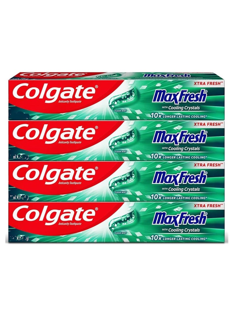 كولجيت معجون اسنان ماكس فريش كلين بالنعناع جل اخضر مع كريستالات تبريد من كولجيت 4 ×100 مل عبوة قطع - Image 1
