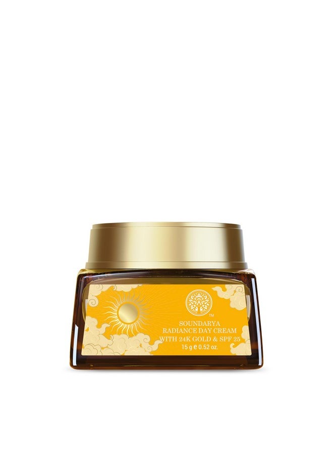 Forest Essentials - Soundarya Radiance Day Cream With 24K Gold & Spf 25 | Hyaluronic Acid, Vitamin C & Bakuchiol | Anti Ageing Face Moisturiser For Glowing Skin | For Normal, Dry & Combination Skin - Image 1