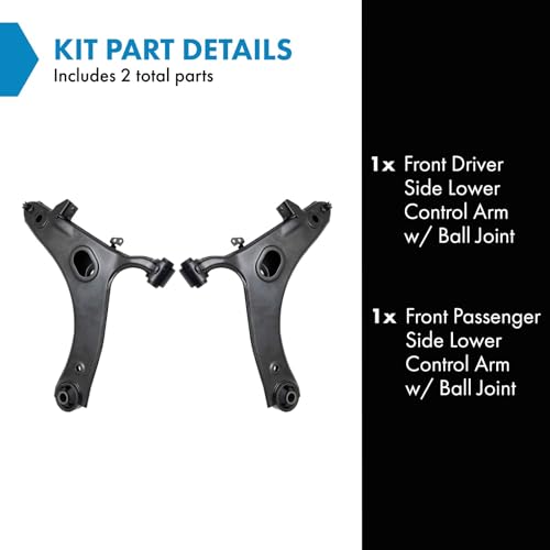 TRQ Front Lower Control Arm with Ball Joint Set Compatible with 2009-2013 Subaru Forester 2011-2014 Impreza - Image 2