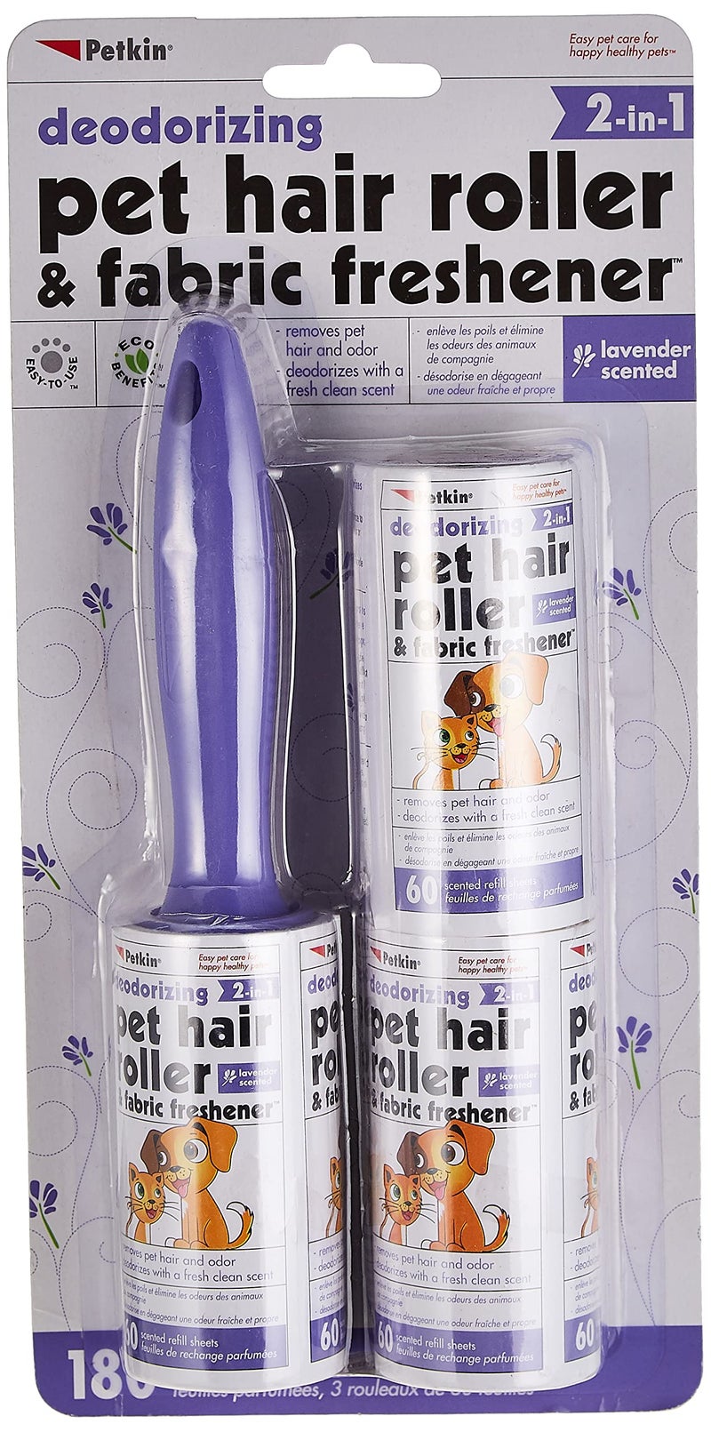 Petkin Pet Hair Roller Lavender - 180 count - Image 1