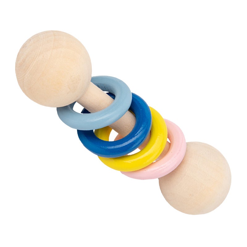 Solid Wooden Rattle Toy: Non-Toxic Safe Baby Rattle - Easy Grip Ring Design for Newborn Infant Sensory Development & Early Education - Image 3