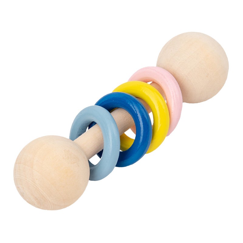 Solid Wooden Rattle Toy: Non-Toxic Safe Baby Rattle - Easy Grip Ring Design for Newborn Infant Sensory Development & Early Education - Image 2