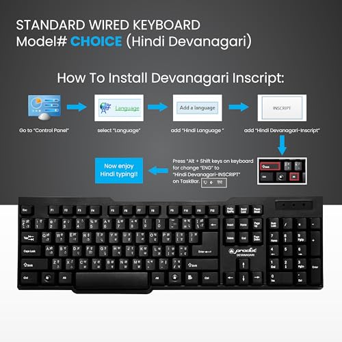 ProDot ProSeries Wired Keyboard with Rupees Symbol | Hindi Devanagari | Made in India | Ergonomic, Spill Resistant Design | 104 Keys | 10M Key Life | 1 Year Warranty | Works with Windows, iOS, Linux - Image 4