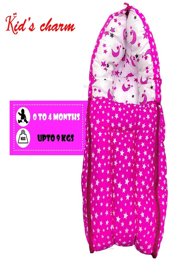 Kid's Charm طقم كيدز تشارم ستار مون قطعتين | سرير قطني للأطفال 3 في 1 مع حامل | سرير قطني للأطفال 2 في 1 مع ناموسية للأطفال من عمر 0-4 أشهر (وردي) - Image 4