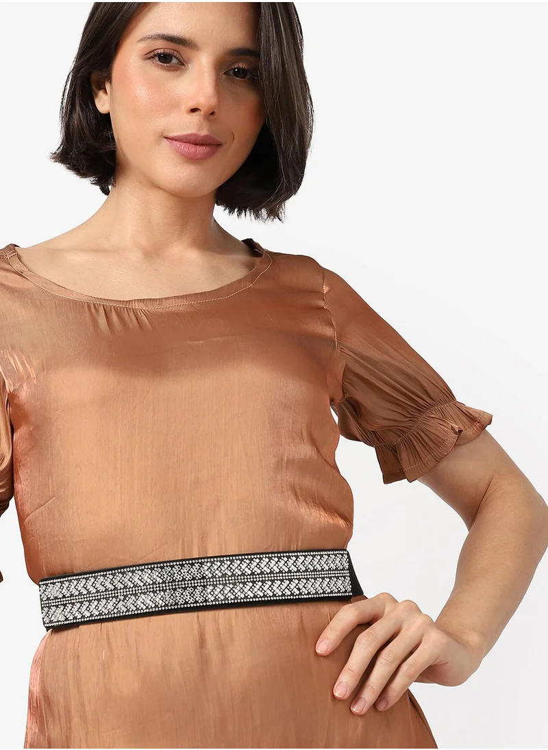 صوص هاوت Silver Textured Waist Belt