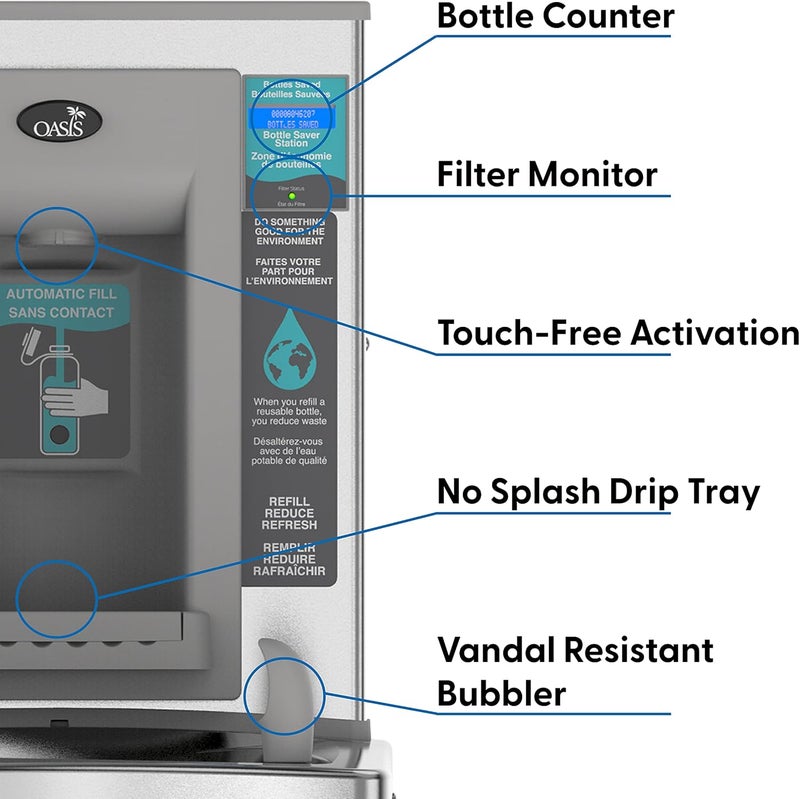 Oasis PWEBF VersaFiller HandsFree NonRefrigerated Sports Bottle Filler Retrofit Kit VersaCooler II Drinking Fountain - Image 3