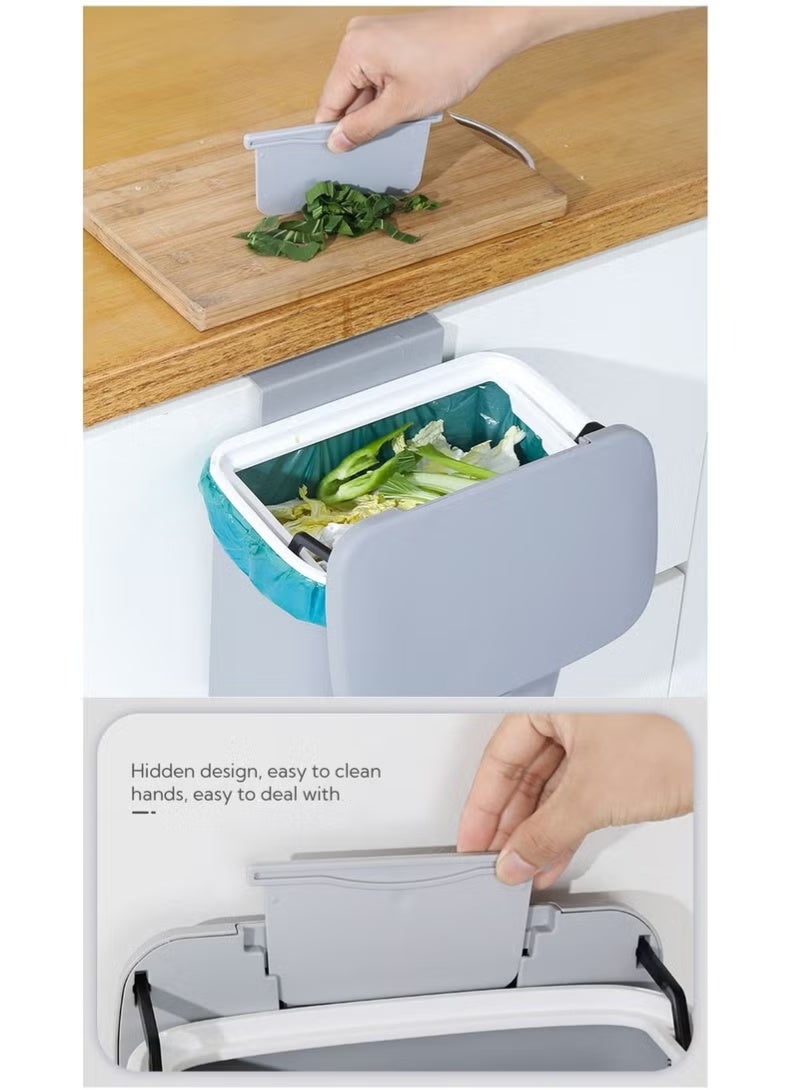 Betaoby 9L Kitchen Compost Bin For Counter Top or Under Sink Hanging Small Trash Can With Lid - Image 3