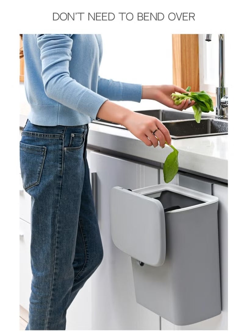 Betaoby 9L Kitchen Compost Bin For Counter Top or Under Sink Hanging Small Trash Can With Lid - Image 1