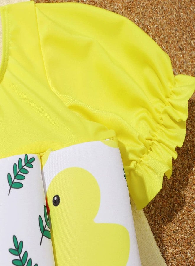 AFAVOM Toddler Kids Boys Girls Floatation Swimsuit with Adjustable Buoyancy Baby Float Suit with Swim Cap Floating Swimwear Bathing Suit Swim Vest with 8 Removable Buoyancy Sticks Yellow Duck 18-24 Months - Image 5
