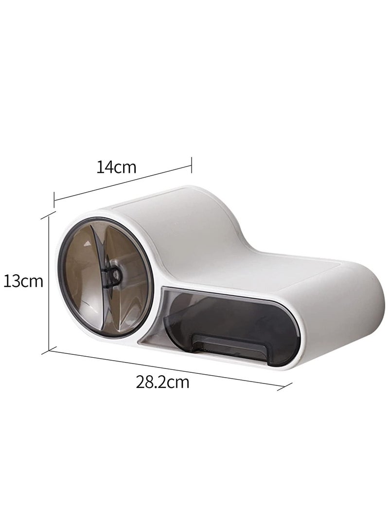 Arabest - Multifunctional Toilet Paper Holder Wall Mount Roll Paper Holder Toilet Paper Holder with Shelf Storage Organizer for Toilet Bathroom Pantry Utility Room Laundry Tissue Box Cover Organizer - Image 1