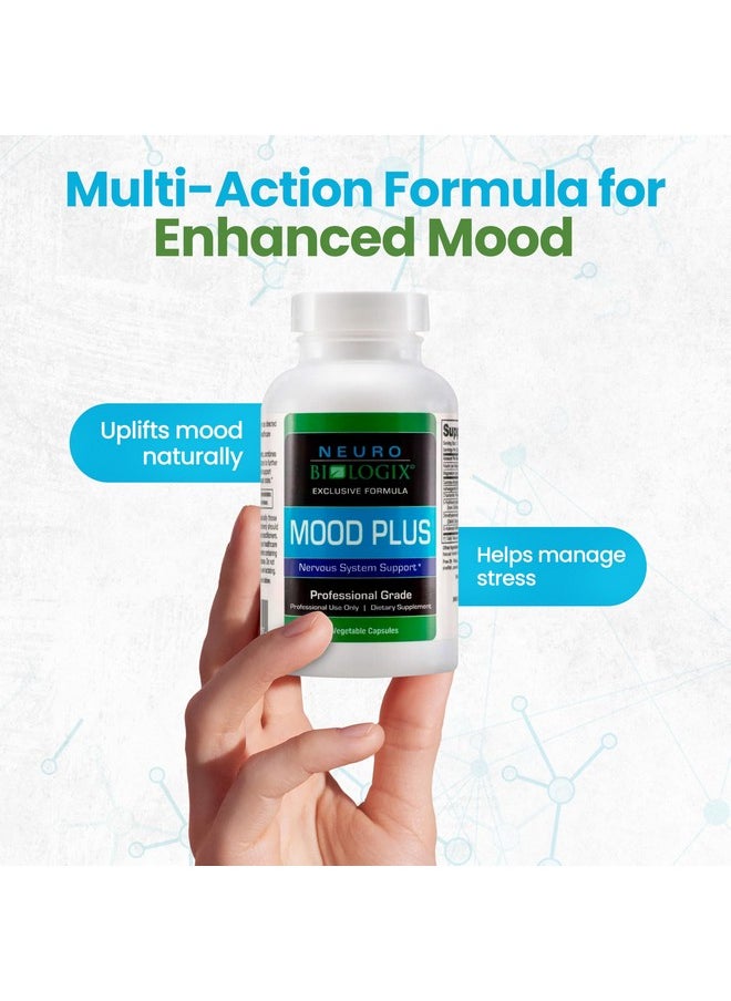 Mood Plus Complete Mood Support Supplement - Calming Serotonin Supplements for Women for Stress Assistance & Brain Function Support - 5 HTP Supplement with Niacin, GABA & Ashwagandha - 60 Capsules