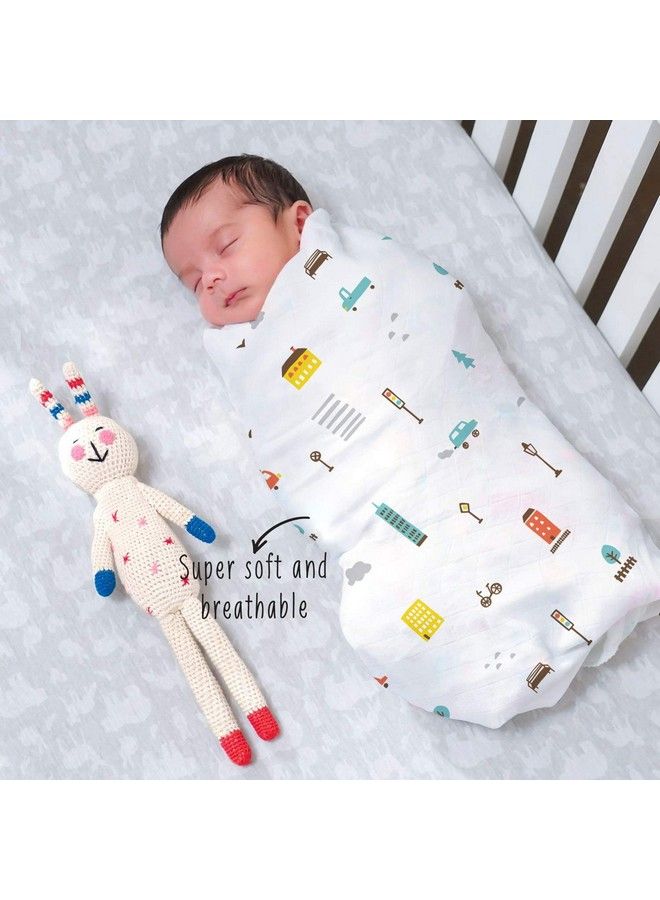 Rabitat Bamboo Swaddle Pamper Soft 47"X47" (Fox And Friends) - Image 5