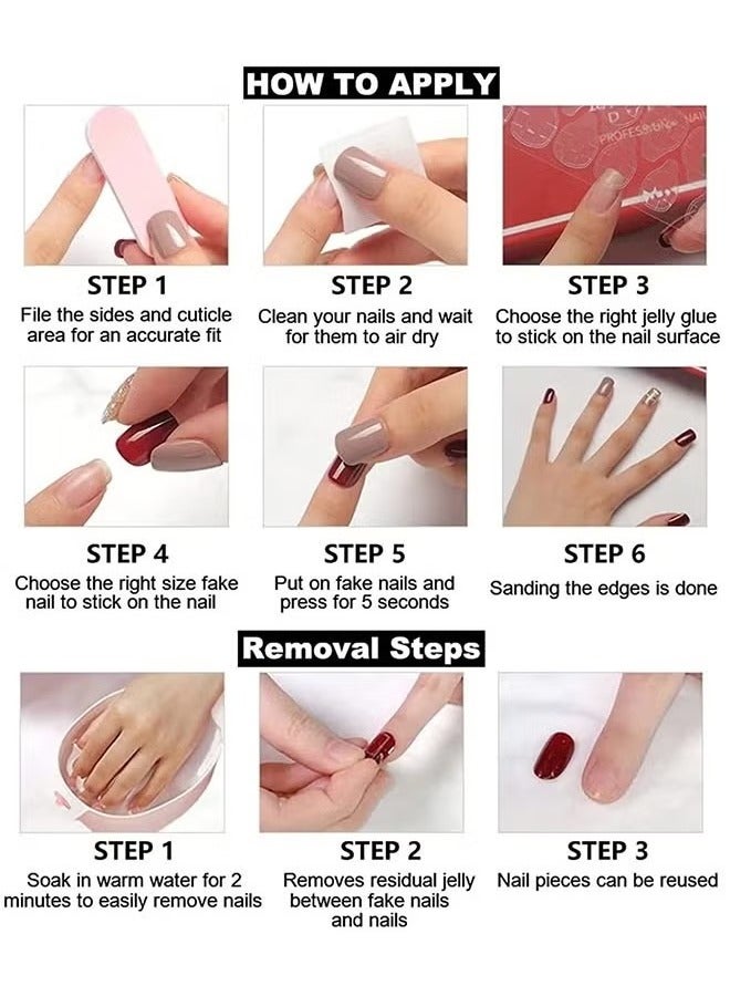 False Nails Handmade Press On Nails, Energetic Schoolgirls with Bow Nail Professional Nail Art - Image 5