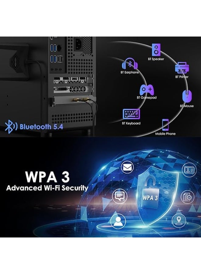 WAVLINK WiFi 7 BE8800 PCIe WiFi Card for Desktop PC, Bluetooth 5.4, 8800Mbps, 2025 Tri-Band BE200 Wireless Adapter with, MU-MIMO, WPA3, for Windows 11/10(64bit), Only Supports Intel Motherboard - Image 4
