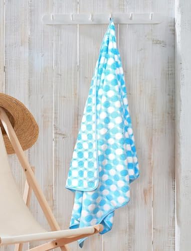 Status Contract Microfiber Towels for Bath-Soft Coral Fleece Towel with Hook Quick Dry Super Absorbent-Stripes Bath Towel for Men and Women-70 x 140 cm and Hand Towel 40x60cm (Sky Blue) - Image 4