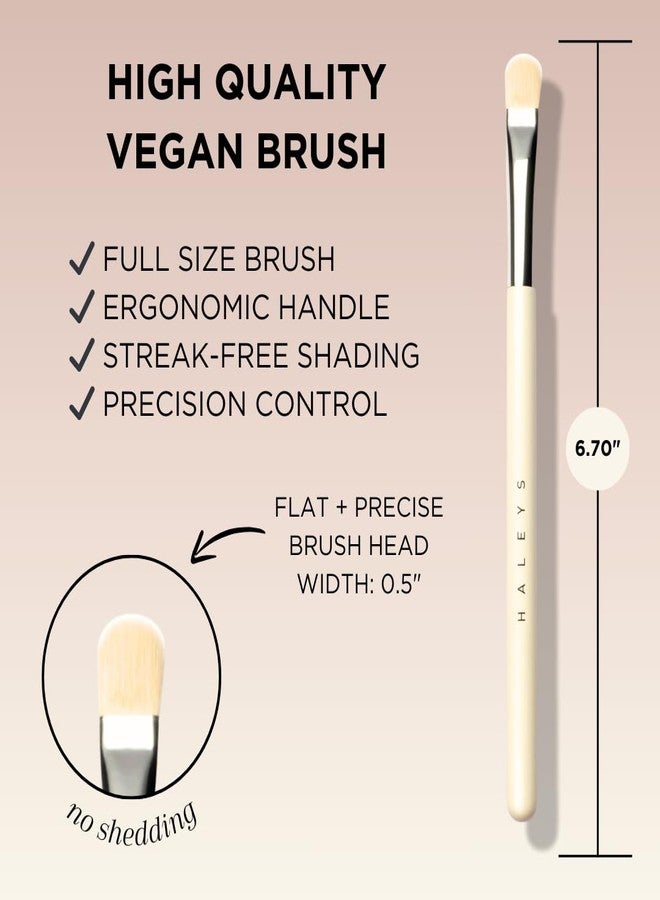 HALEYS Lid Eyeshadow Brush, Medium Flat Tapered Brush, Easy Blending and Shading for Building Eyeshadow Color, High-end Synthetic Bristles, Multi-tasking, for Cream and Powder Makeup, Vegan + CF - Image 4