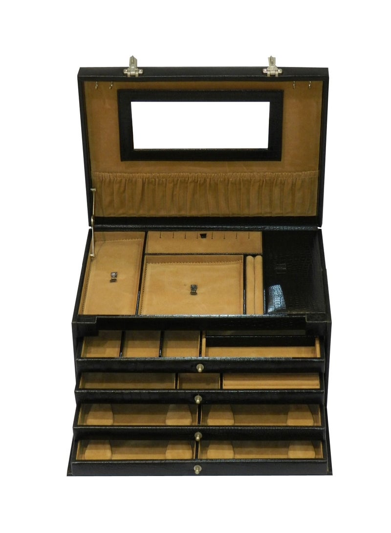 LAVERI LEATHER Laveri Jewellery Box Ring Necklace Earring Bracelet Storage Box Leather Multifunction Jewelry Organizer Box  - Image 1