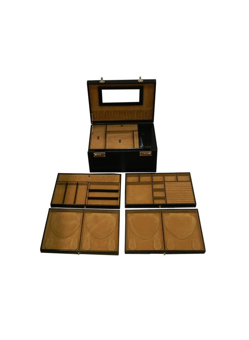 LAVERI LEATHER Laveri Jewellery Box Ring Necklace Earring Bracelet Storage Box Leather Multifunction Jewelry Organizer Box  - Image 3