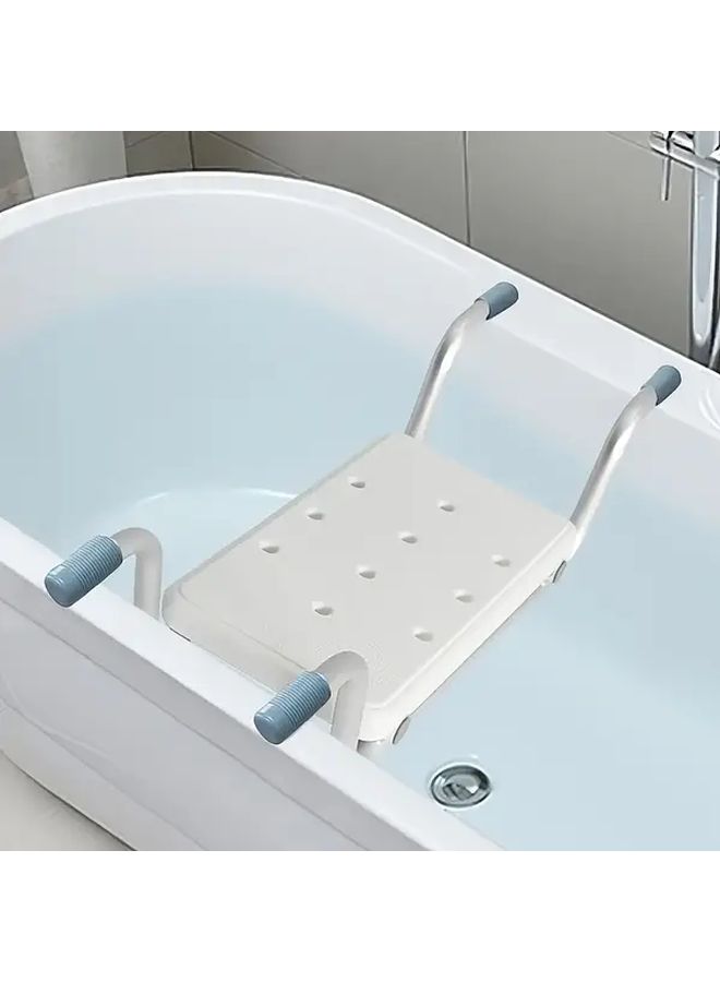 White Adjustable Bathtub Rack Non Slip Retractable Bath Accessory - Image 4