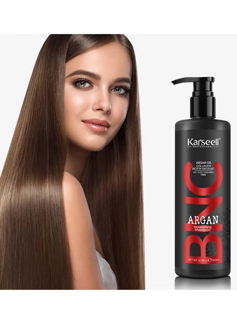 كارسيل شامبو وبلسم كارسيل المغذي العضوي بزيت الأرغان والكولاجين والبيوتين 500 مل - Image 3