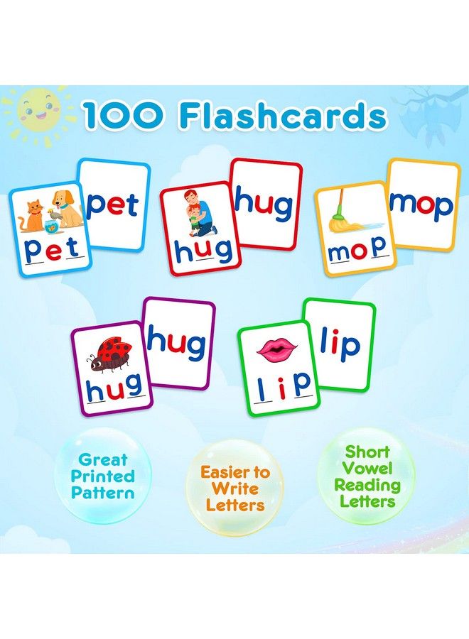 KMUYSL Short Vowel Spelling Flashcards Cvc Sight Words Handwriting Cards Learn To Write Phonics Flash Cards Fine Motor Montessori Educational Toy Gift For Kids 3 4 5 Years Old 104 Pieces  - Image 5