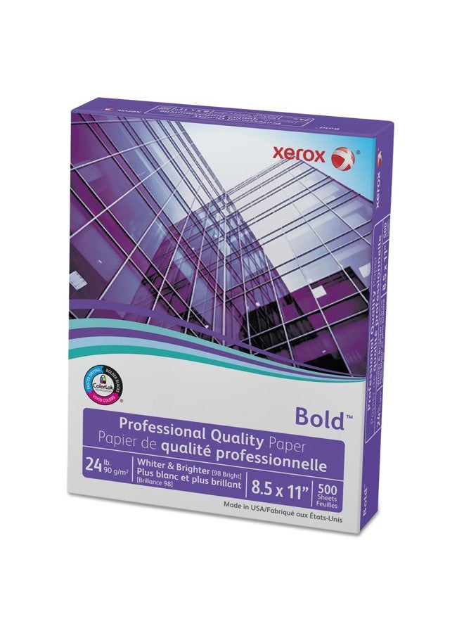xerox Premium Laser Copy Paper, 98 Brightness, 24 lb, 8-1/2 x 11, White, 500 Sheets per Ream (3R13038) - Image 1