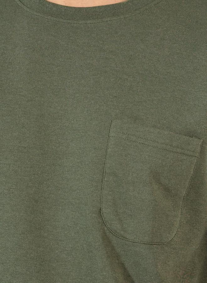 ستايلي تيشيرت قطن تيري فضفاض بجيب مُرقع - Image 3