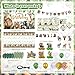 Mpanwen Safari Birthday Decorations 140Pcs Zoo Jungle Animal Theme Party Decorations Supplies for Baby  Backdrop Banner Cake Cupcake Toppers Palm Leaves Tablecloth Hanging Swirls Wall Signs - Image 4