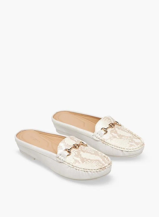 Women Buckle Accent Mules