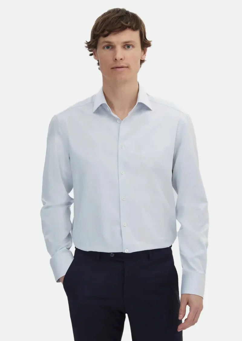 RAMSEY Light Grey Striped Regular Fit Weaving Classical 100% Cotton Shirt