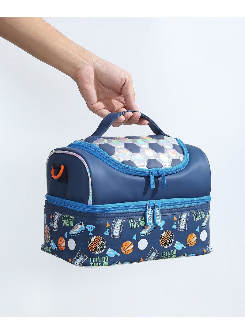 VEST Sports Soccer Double Layer Kids Lunch Bag Portable Insulated Waterproof Bento Lunch Bag Kids Lunch Bag 17cm×26.5cm×17.5cm - Image 3