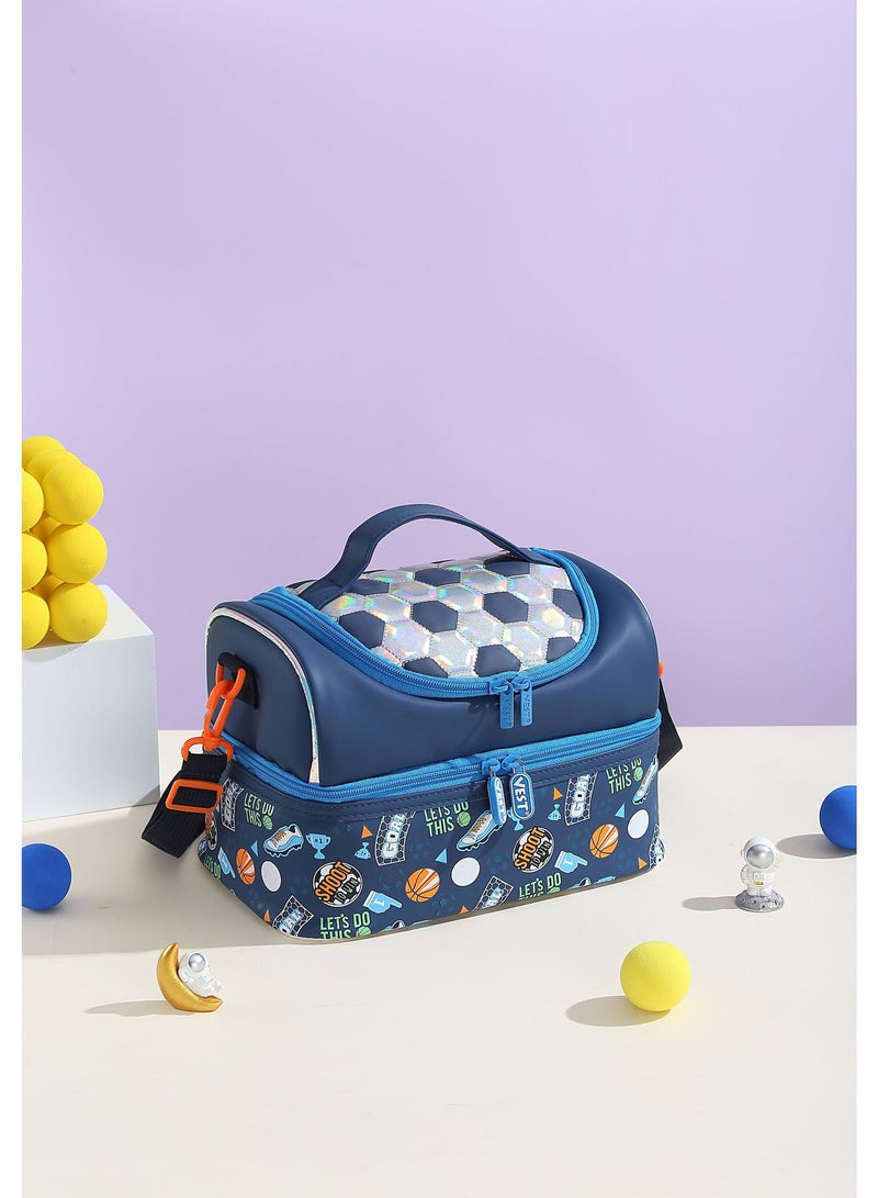 VEST Sports Soccer Double Layer Kids Lunch Bag Portable Insulated Waterproof Bento Lunch Bag Kids Lunch Bag 17cm×26.5cm×17.5cm - Image 2