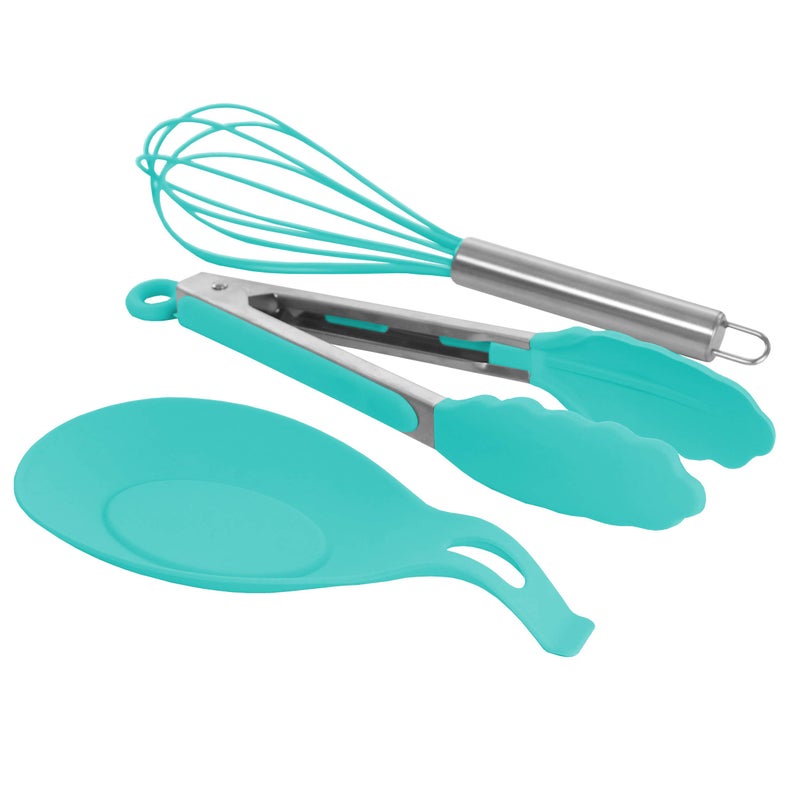 Megachef Tool Cookware Utensil Set, 12 Piece, Light Teal - Image 4