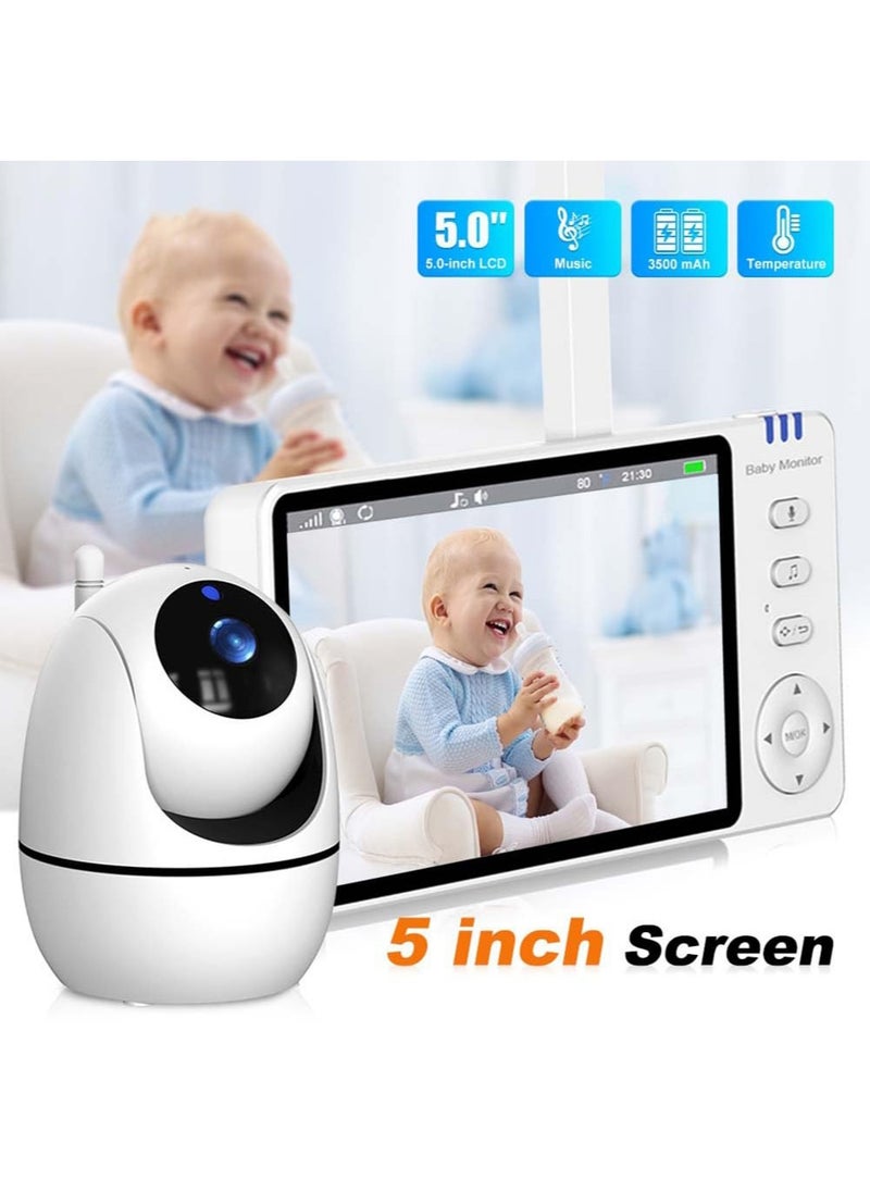 LOVNOV - Baby Monitor with Camera and Audio, 720P Secure Wi-Fi Video Camera, Breathing Motion Tracker, 2-Way Audio, Night Vision, Remote Pan-Tilt-Zoom, 300m - Image 1