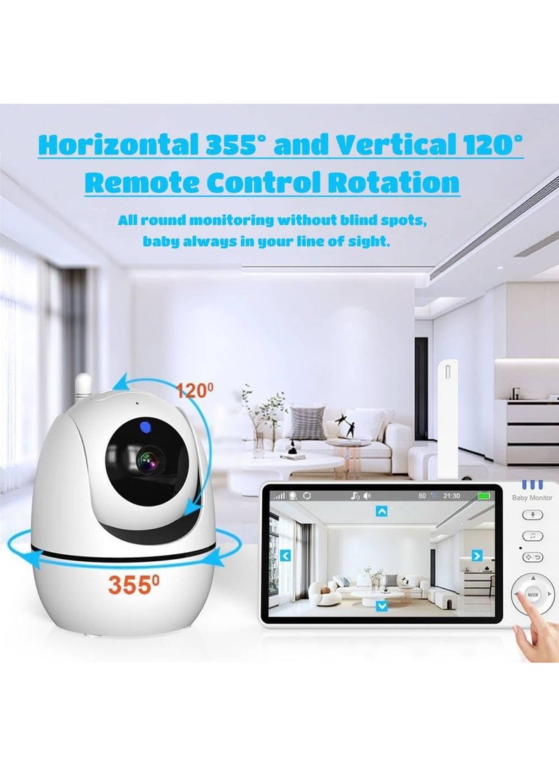 LOVNOV - Baby Monitor with Camera and Audio, 720P Secure Wi-Fi Video Camera, Breathing Motion Tracker, 2-Way Audio, Night Vision, Remote Pan-Tilt-Zoom, 300m - Image 1