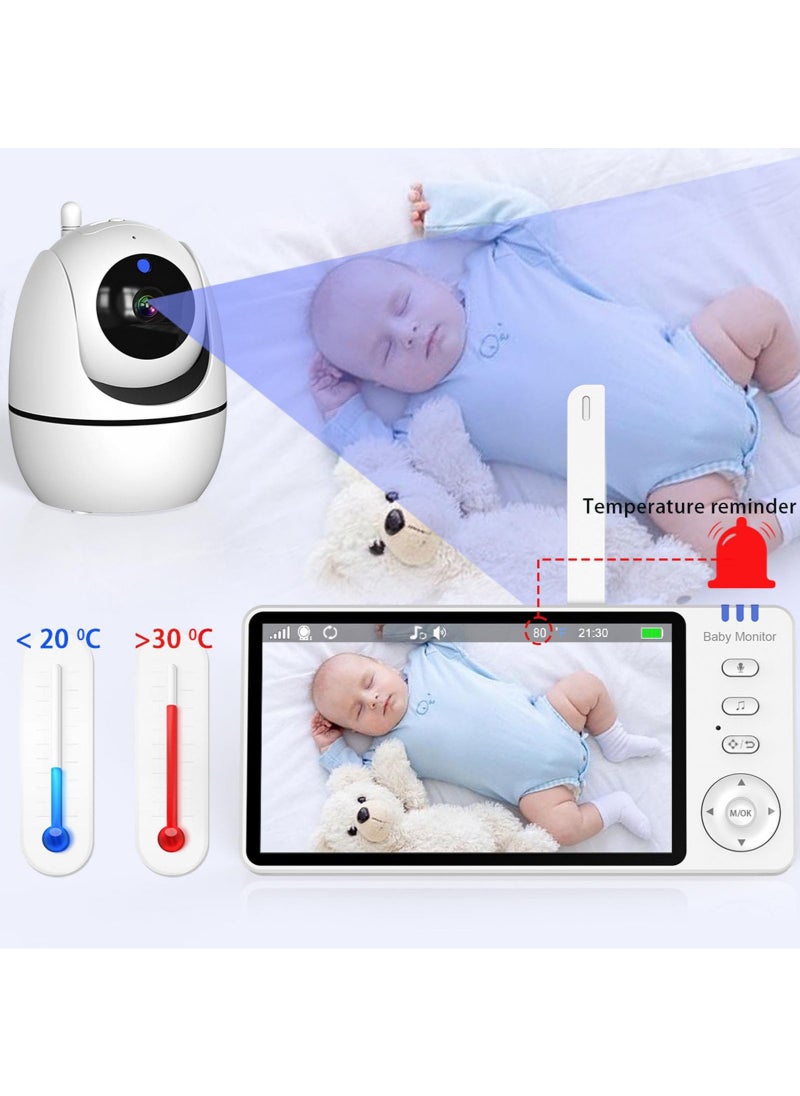 LOVNOV - Baby Monitor with Camera and Audio, 720P Secure Wi-Fi Video Camera, Breathing Motion Tracker, 2-Way Audio, Night Vision, Remote Pan-Tilt-Zoom, 300m - Image 1