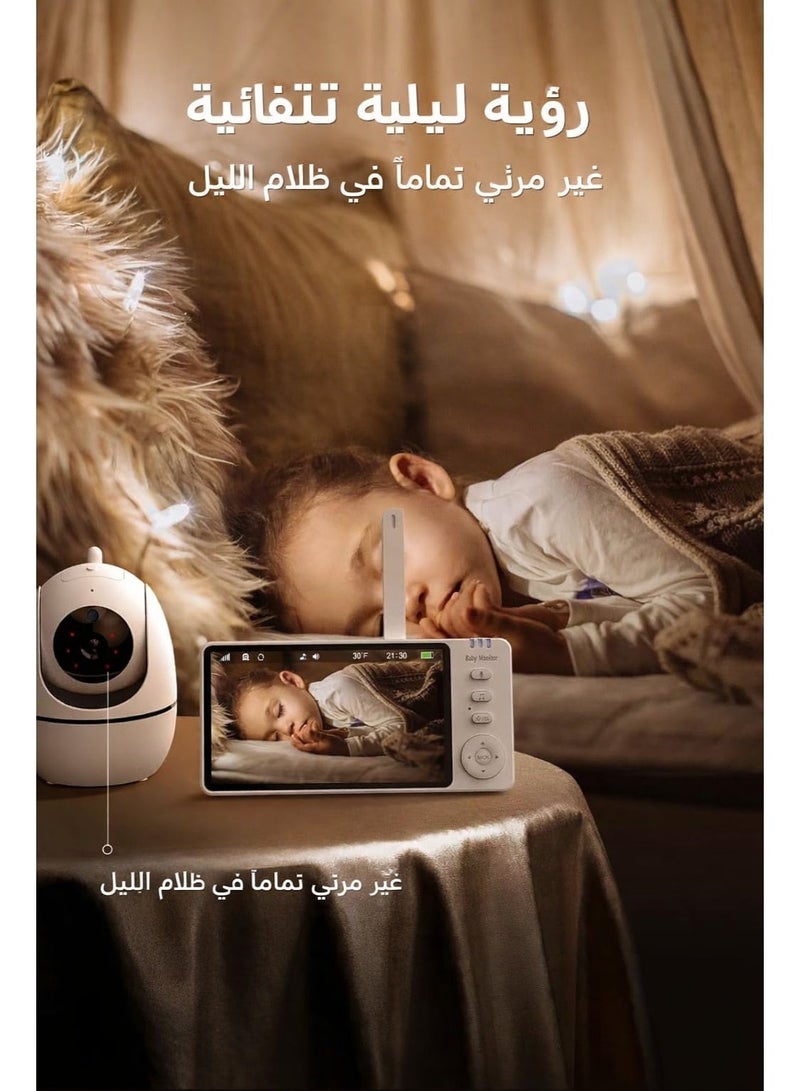 CoddleBaby Baby Monitor with Camera and Audio, 720P Secure Video Camera, Breathing Motion Tracker, 2-Way Audio, Night Vision, Remote Pan-Tilt-Zoom - Image 3