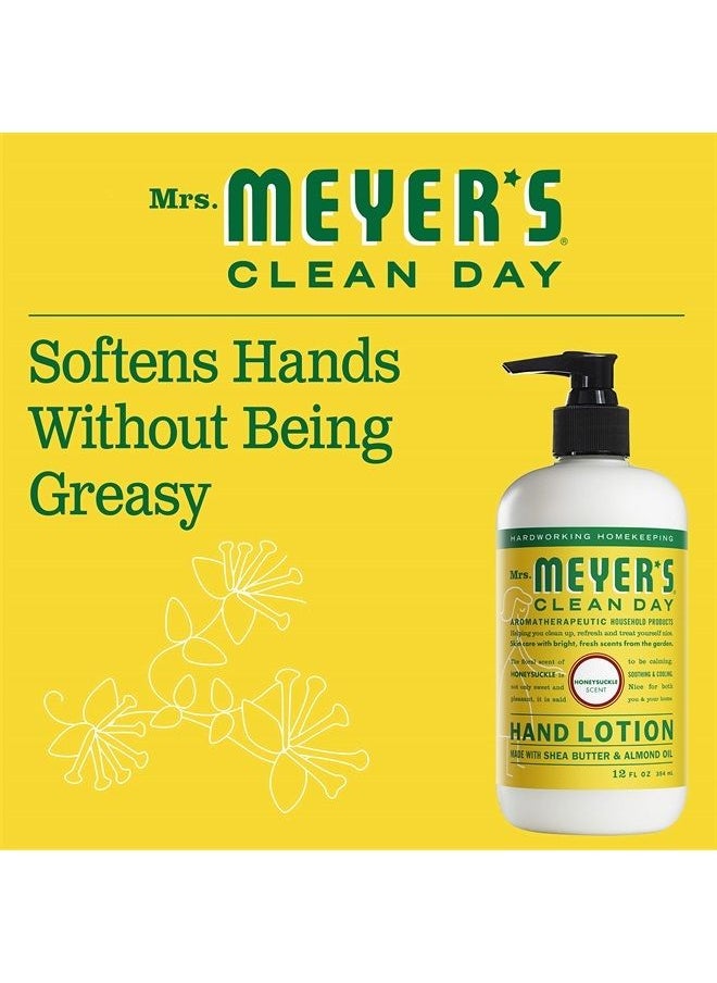 Mrs. Meyer's Clean Day Mrs. Meyer's Hand Lotion for Dry Hands, Non-Greasy Moisturizer Made with Essential Oils, Honeysuckle, 12 oz  - Image 4