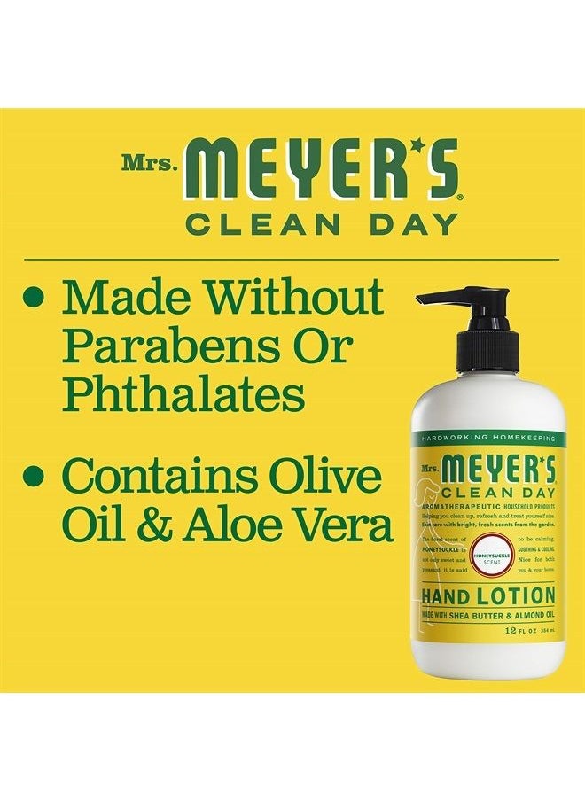 Mrs. Meyer's Clean Day Mrs. Meyer's Hand Lotion for Dry Hands, Non-Greasy Moisturizer Made with Essential Oils, Honeysuckle, 12 oz  - Image 3